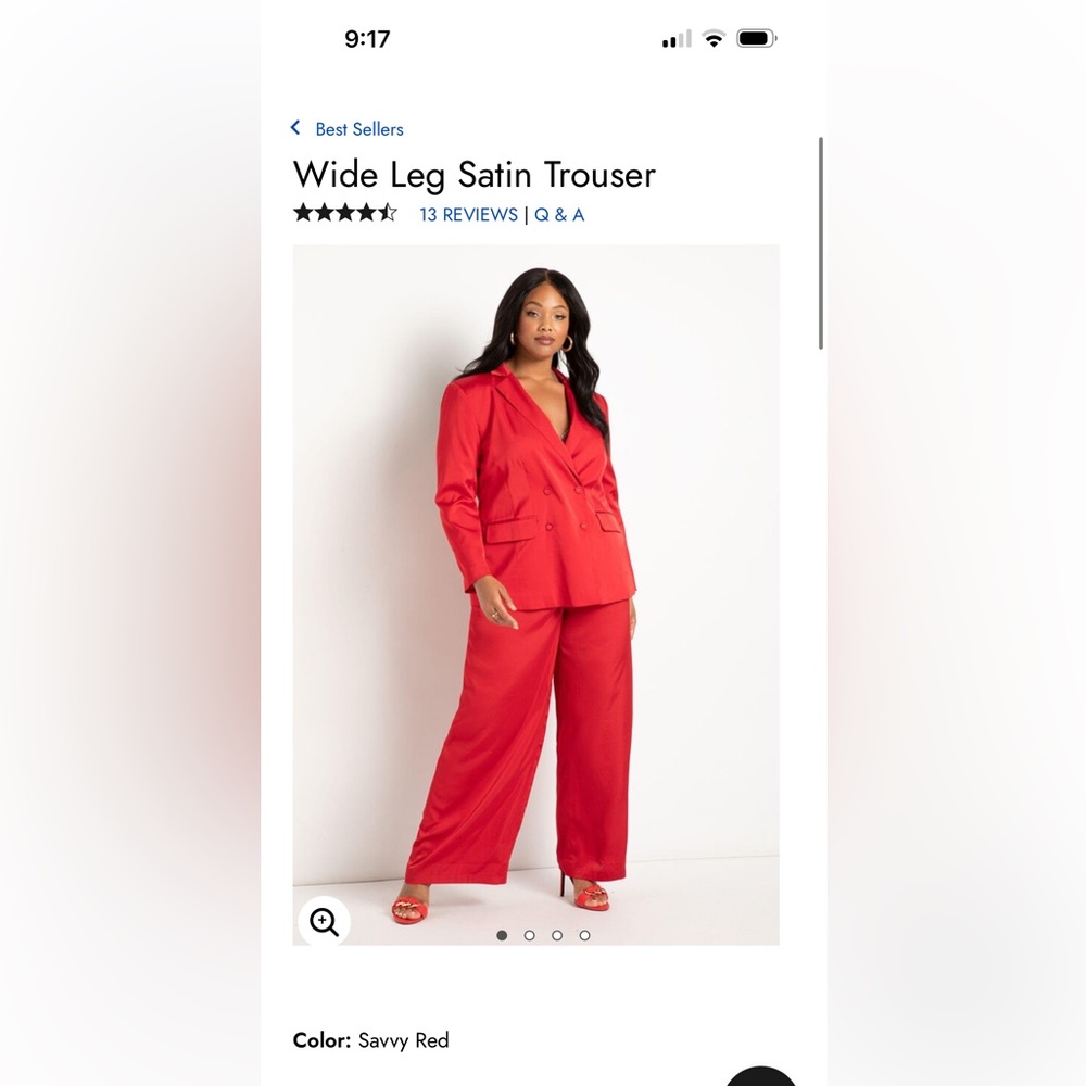 NWT Eloquii Red Satin Pants- perfect for Christmas!!